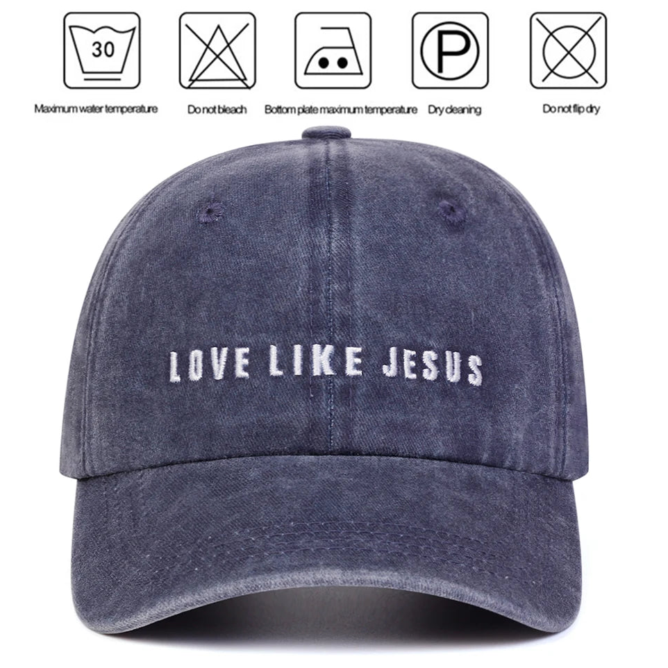 Boné Unissex *LOVE LIKE JESUS* – Bordado Premium, Ajustável, Casual, Esportivo e Proteção Solar